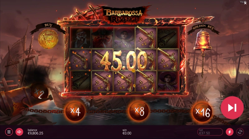 Функция JumpUp Multiplier в Barbarossa Revenge в действии